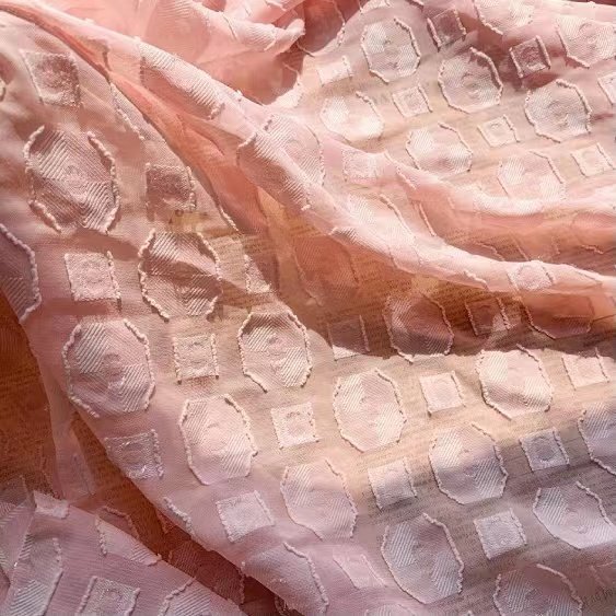 xitong textile suppliers 100% polyester fabric clipped chiffon wholesale jacquard chiffon for dress