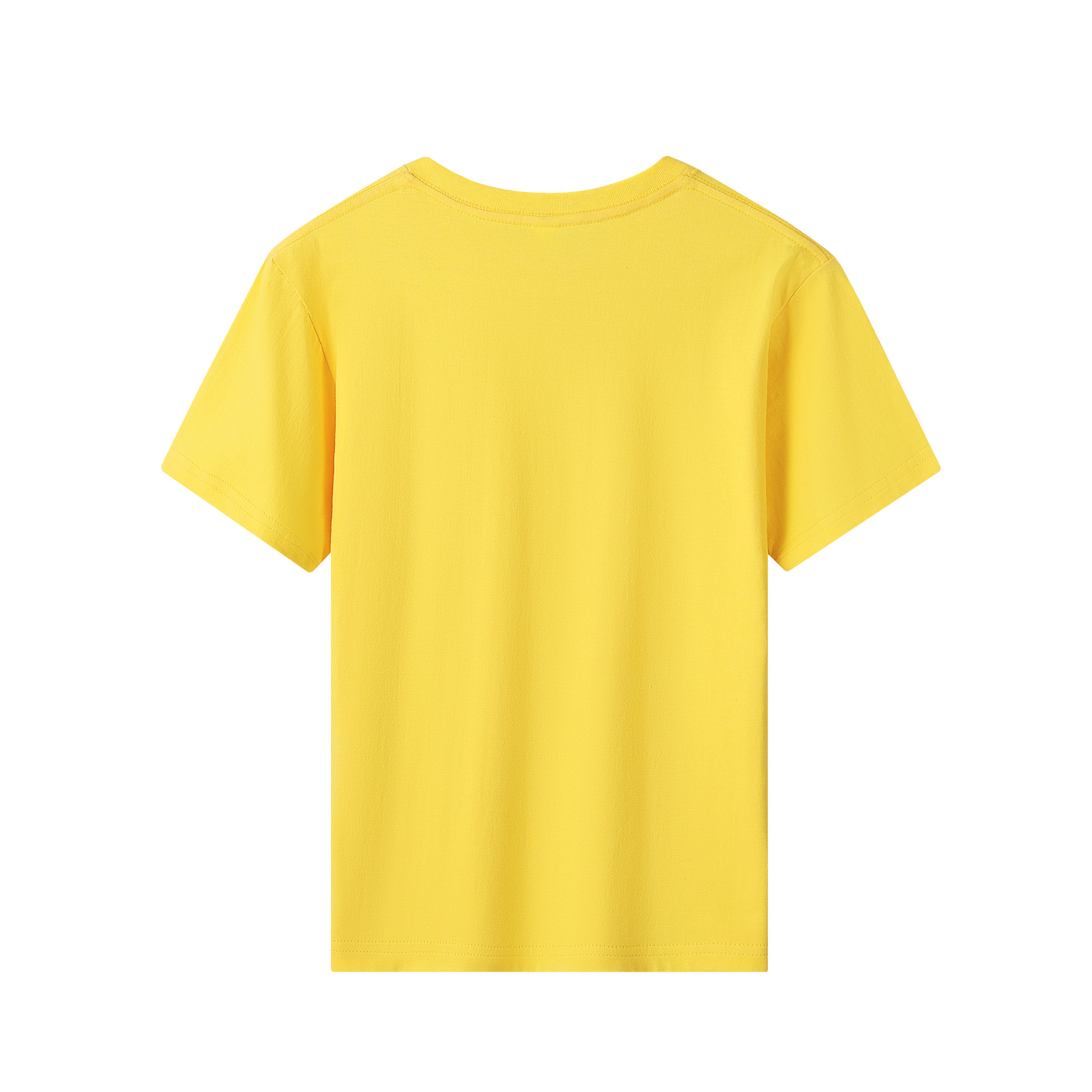 HMY Unisex Kids' O-Neck T-Shirt Solid Casual Loose Fit with Customizable Blank Design Short Sleeve Print on Jersey Fabric