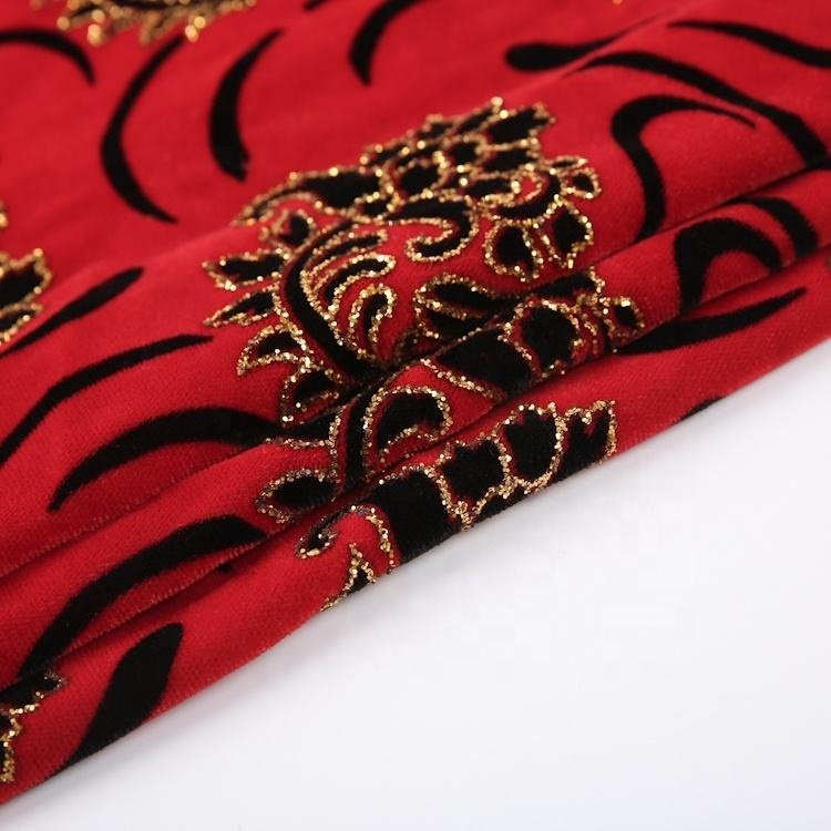 China textile 5000 printed foil velour fashion designer 100%polyester fabric velvet