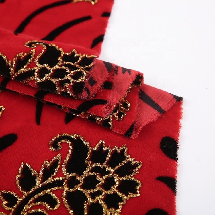China textile 5000 printed foil velour fashion designer 100%polyester fabric velvet
