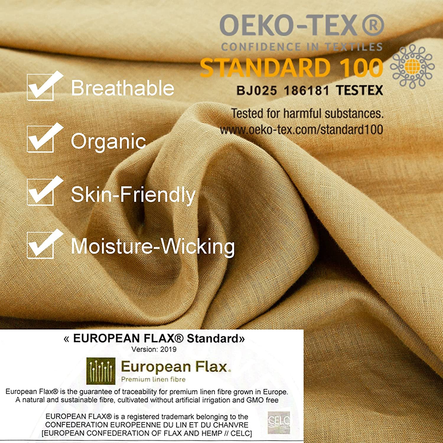 100% Linen Fabric for Bedding Use