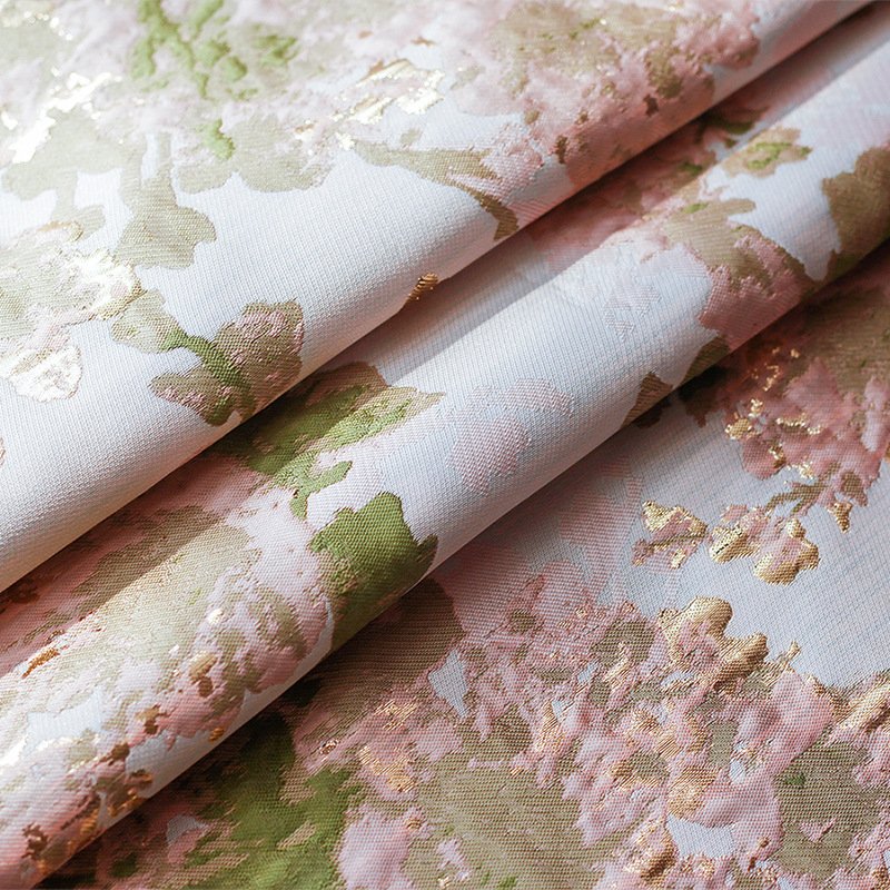 Hot Whole Sale New Woven Gold Embossed Brocade Jacquard Fabric For Women High Quality Wedding Dress