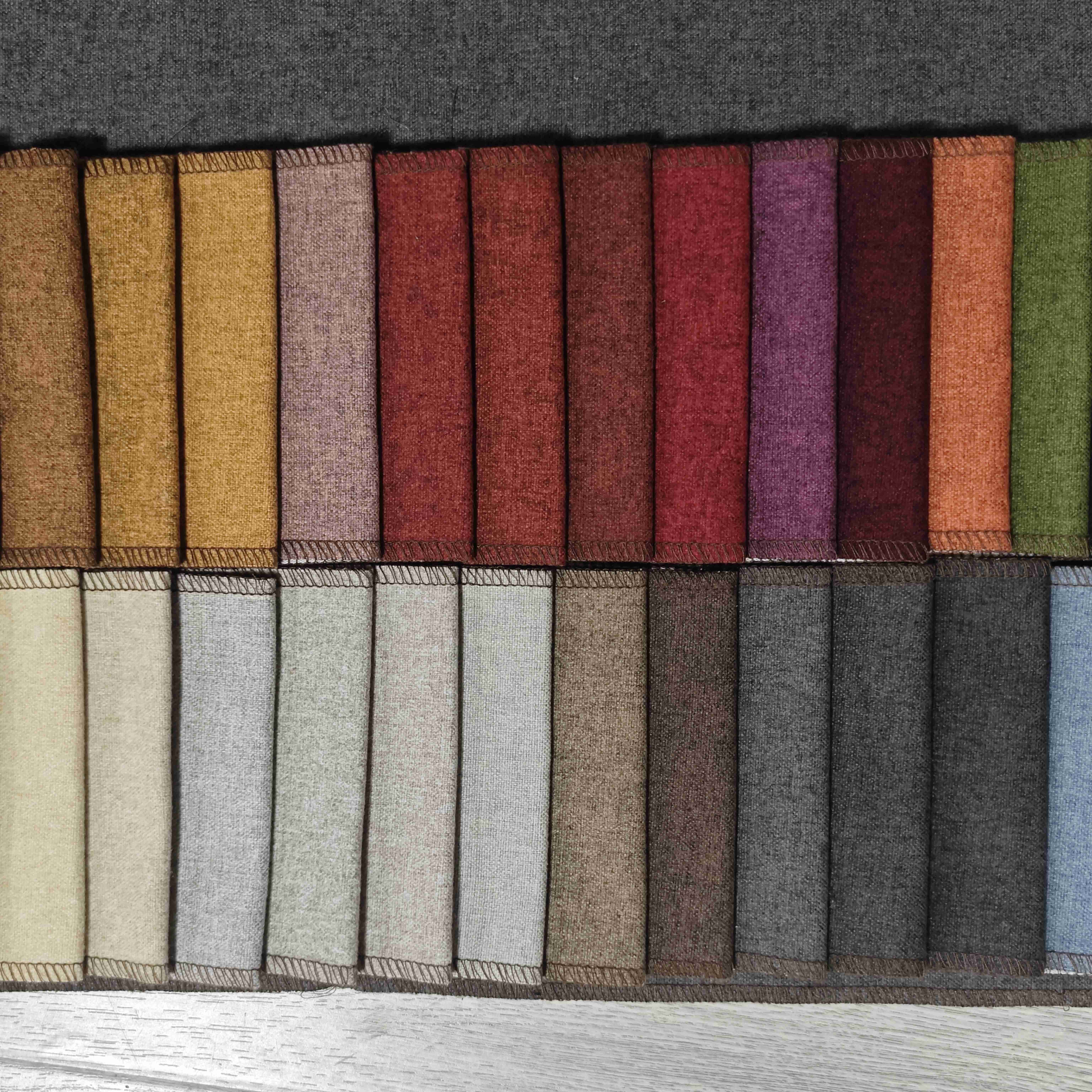 Cheap Classic Linen Textile Upholstery Wholesale Polyester fabric for Sofa Furniture