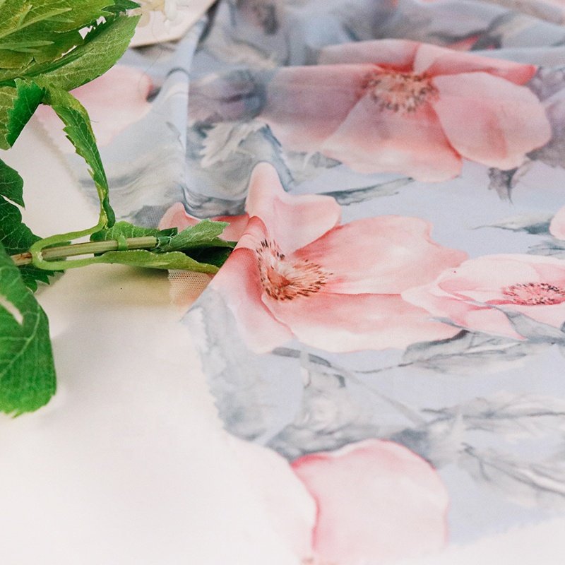 95 polyester 5 spandex custom digital print mesh fabric 4 way stretch tulle fabric for dance dress textile
