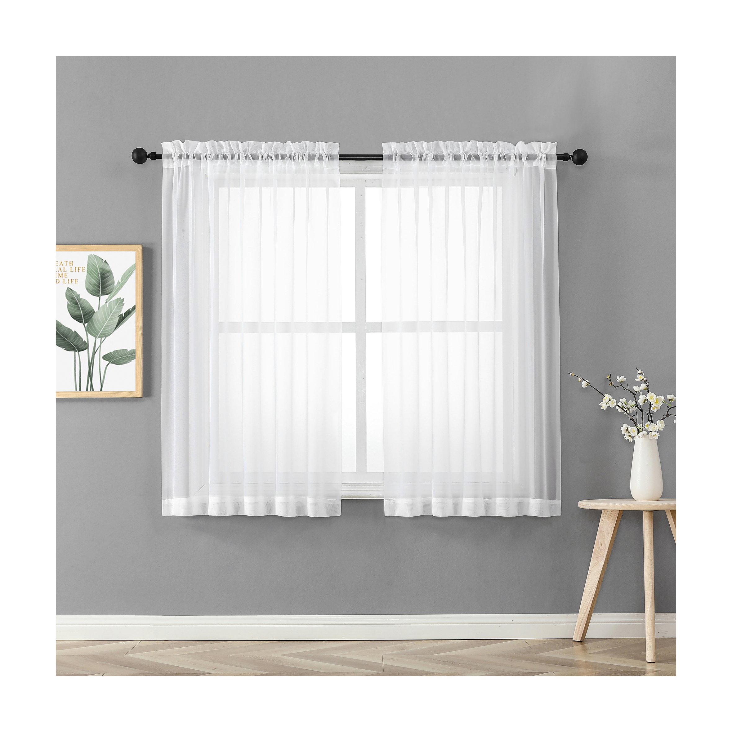 OWENIE white extra long backdrop sheer curtains for wedding event party curtains drapes