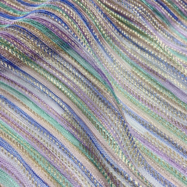 Luxury fancy 100 polyester knit shine metallic foil 85gsm accordion pleated fabric for dresses