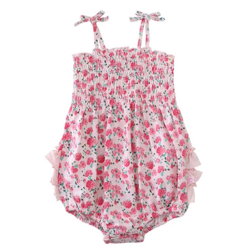 Summer Fashion Girls One-Piece Hip Suit Newborn Cute Floral Pattern Bamboo Fiber OEKO Certified Fabric Small Sling Pure Baby