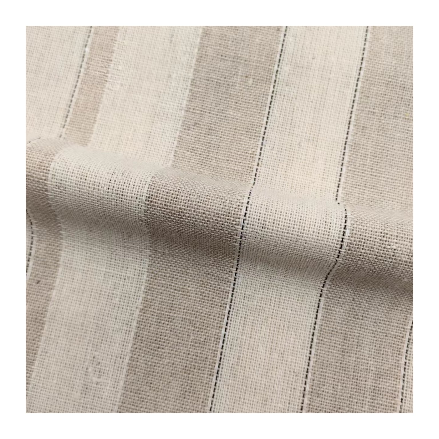 Natural Linen Fabric Beige khaki stripe Fabric Cotton5% Linen10% Rayon30% Poly55% Plain eco-friendly fabric for clothing