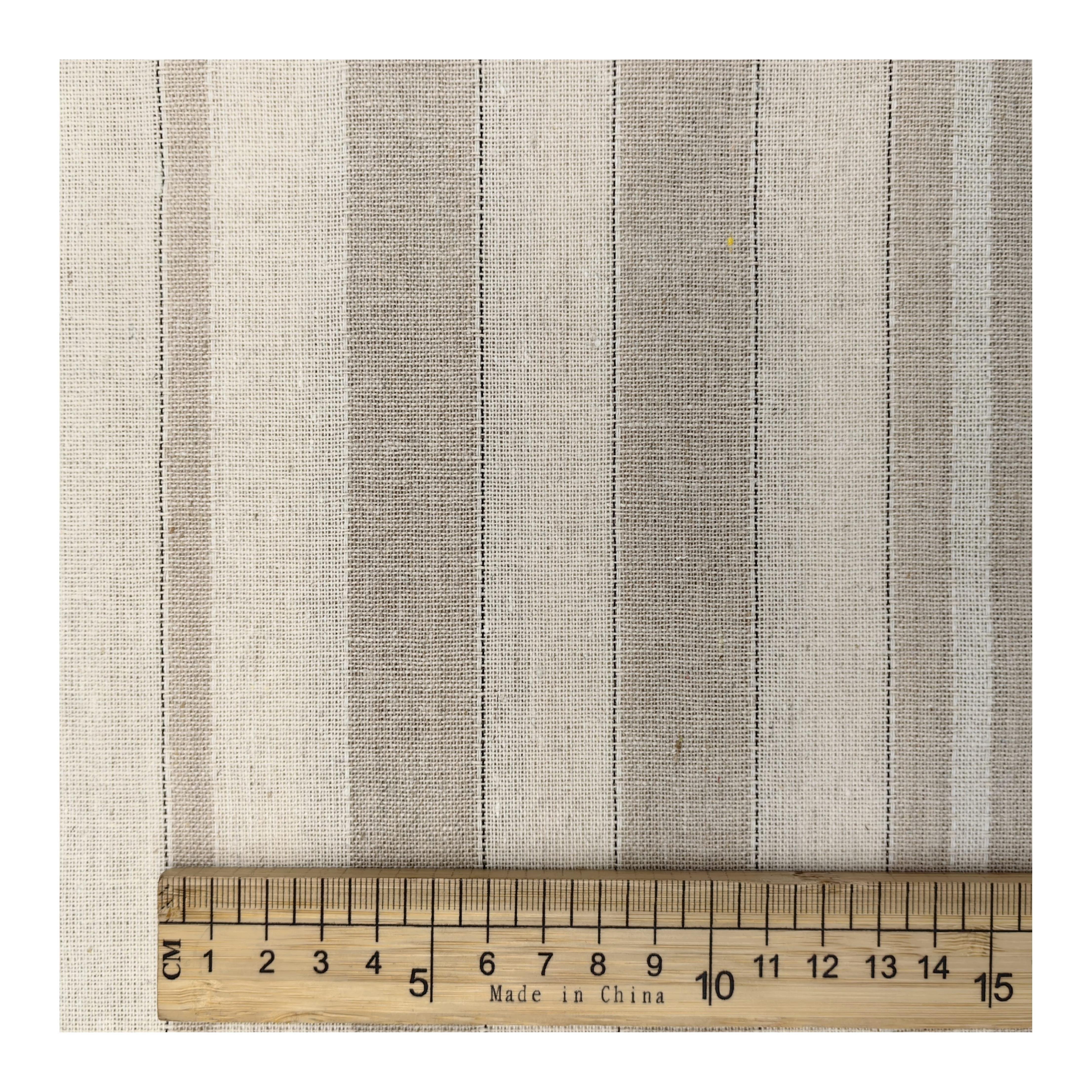 Natural Linen Fabric Beige khaki stripe Fabric Cotton5% Linen10% Rayon30% Poly55% Plain eco-friendly fabric for clothing