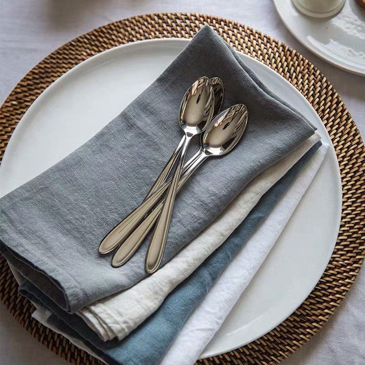 Custom 100% French Linen Table Napkin Stone Washed Linen Napkins