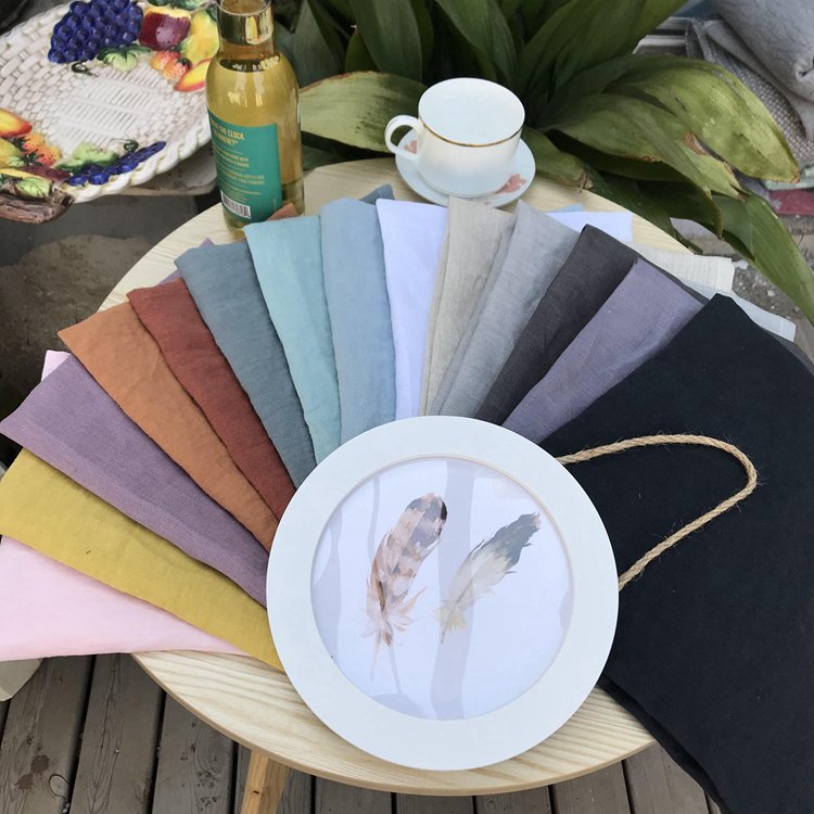 Custom 100% French Linen Table Napkin Stone Washed Linen Napkins