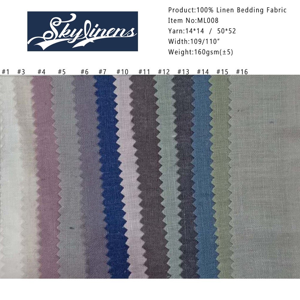 Plain Dyed French Flax 100 Washed Extra Wide Pure Linen 280cm Width Fabric For Curtain Bedding Sets