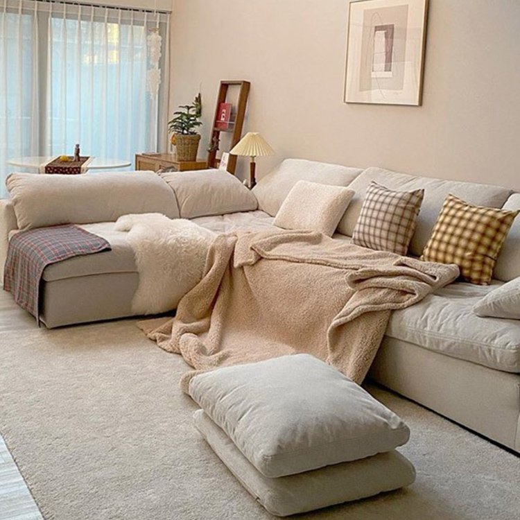 Sectional 3 Seater Sofa Set New Modern Freely Combination Linen Fabric Dining Table Set Sofa Sets for Living Room Modern Divano