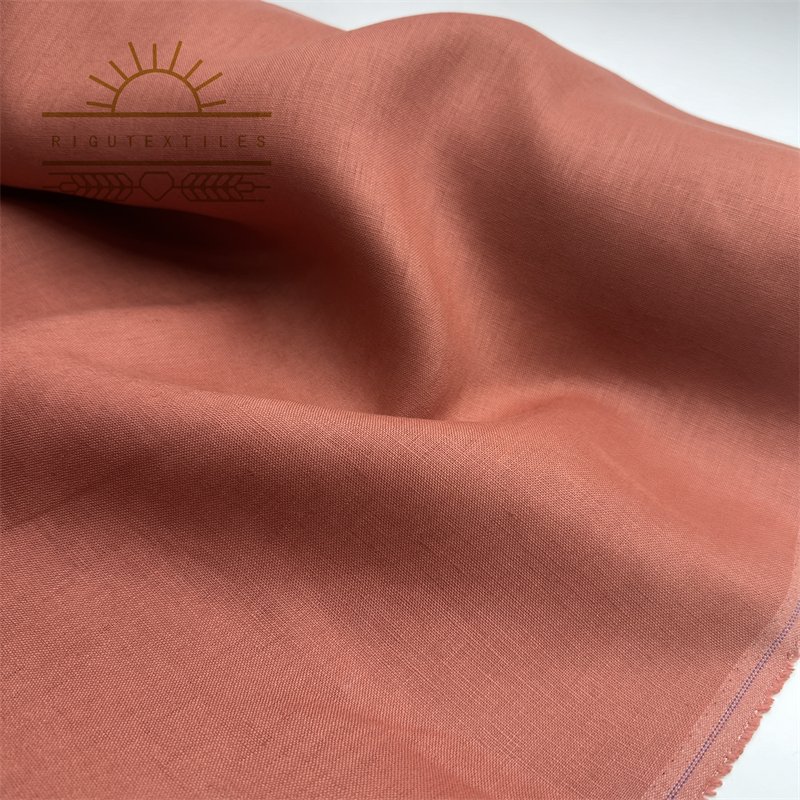 RIGU Textiles Stone Washed Linen Fabric Flax Linen Fabric Roll For skirt