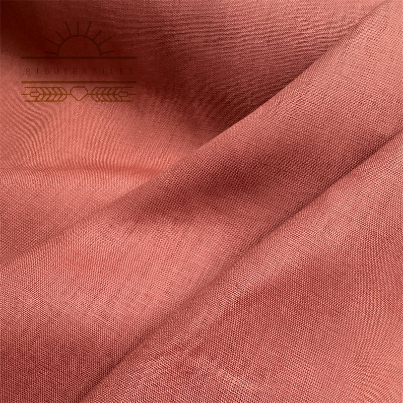 RIGU Textiles Stone Washed Linen Fabric Flax Linen Fabric Roll For skirt