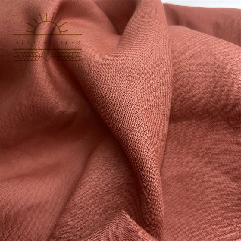 RIGU Textiles Stone Washed Linen Fabric Flax Linen Fabric Roll For skirt