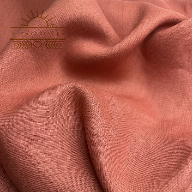 RIGU Textiles Stone Washed Linen Fabric Flax Linen Fabric Roll For skirt