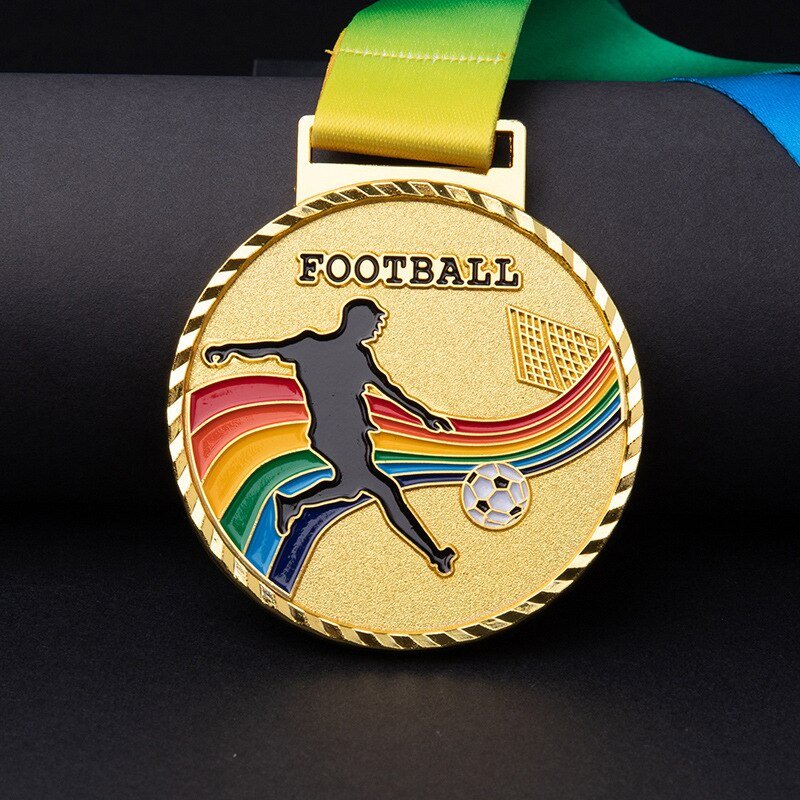 Athletic Game Soccer Winner Commemorative Sports Athletic Game Football Medals Zinc Alloy Football Medals Custom