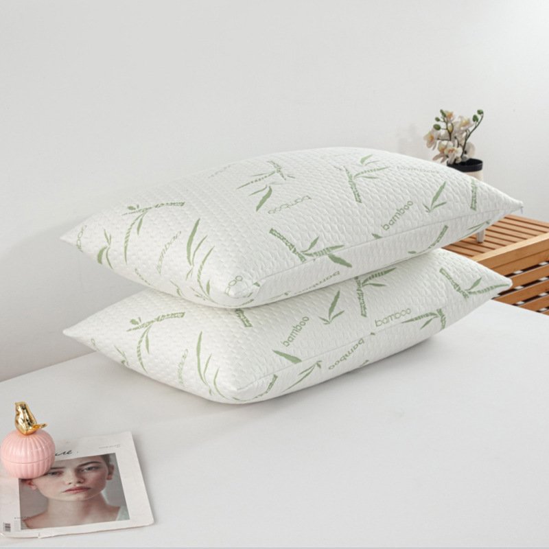 Green Bamboo Leaf Folder Cotton Air Pillow Core Protective Cover Waterproof Yellowing