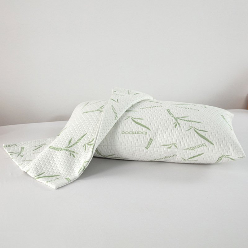 Green Bamboo Leaf Folder Cotton Air Pillow Core Protective Cover Waterproof Yellowing