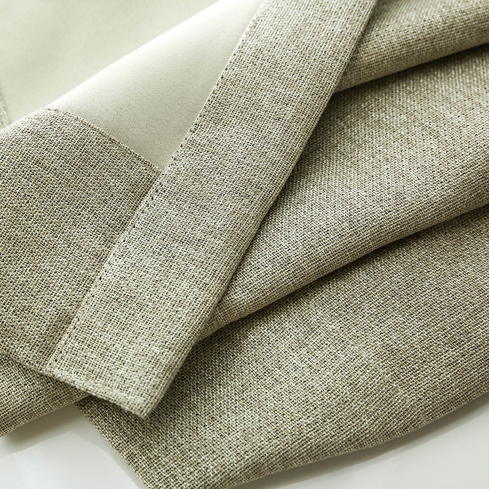 Ready made window Curtains Blackout 100%polyester linen fabric for living room