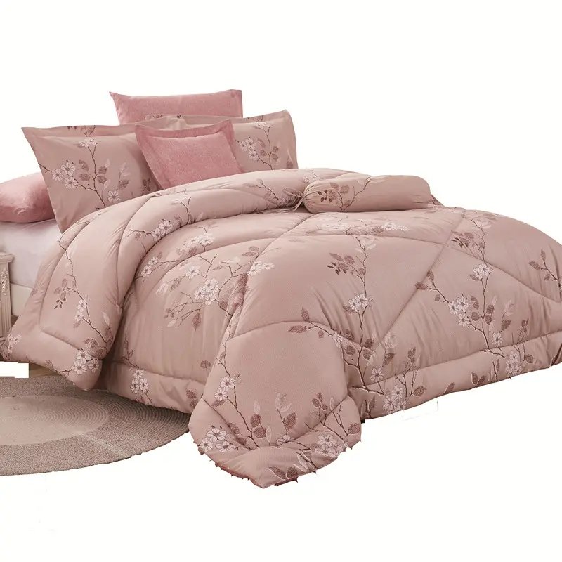 KOSMOS Simple Four-Piece Plaid Bed Sheet Quilt Cover Pillowcase Student Bed Linen Washed Cotton Bed Set