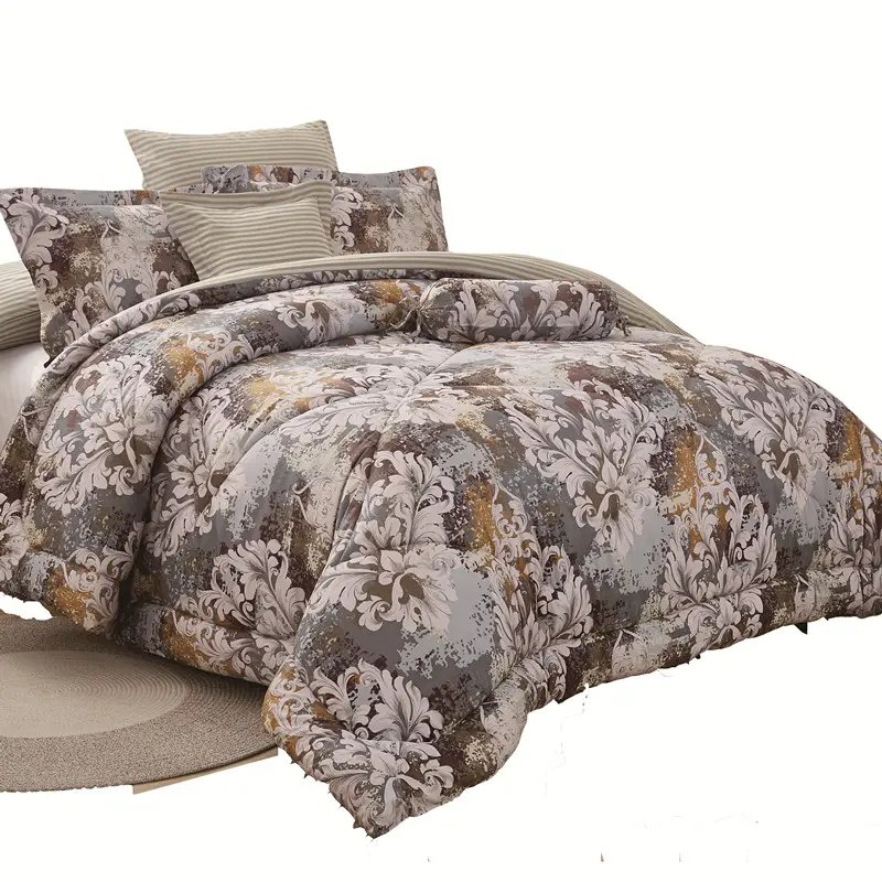 KOSMOS Simple Four-Piece Plaid Bed Sheet Quilt Cover Pillowcase Student Bed Linen Washed Cotton Bed Set