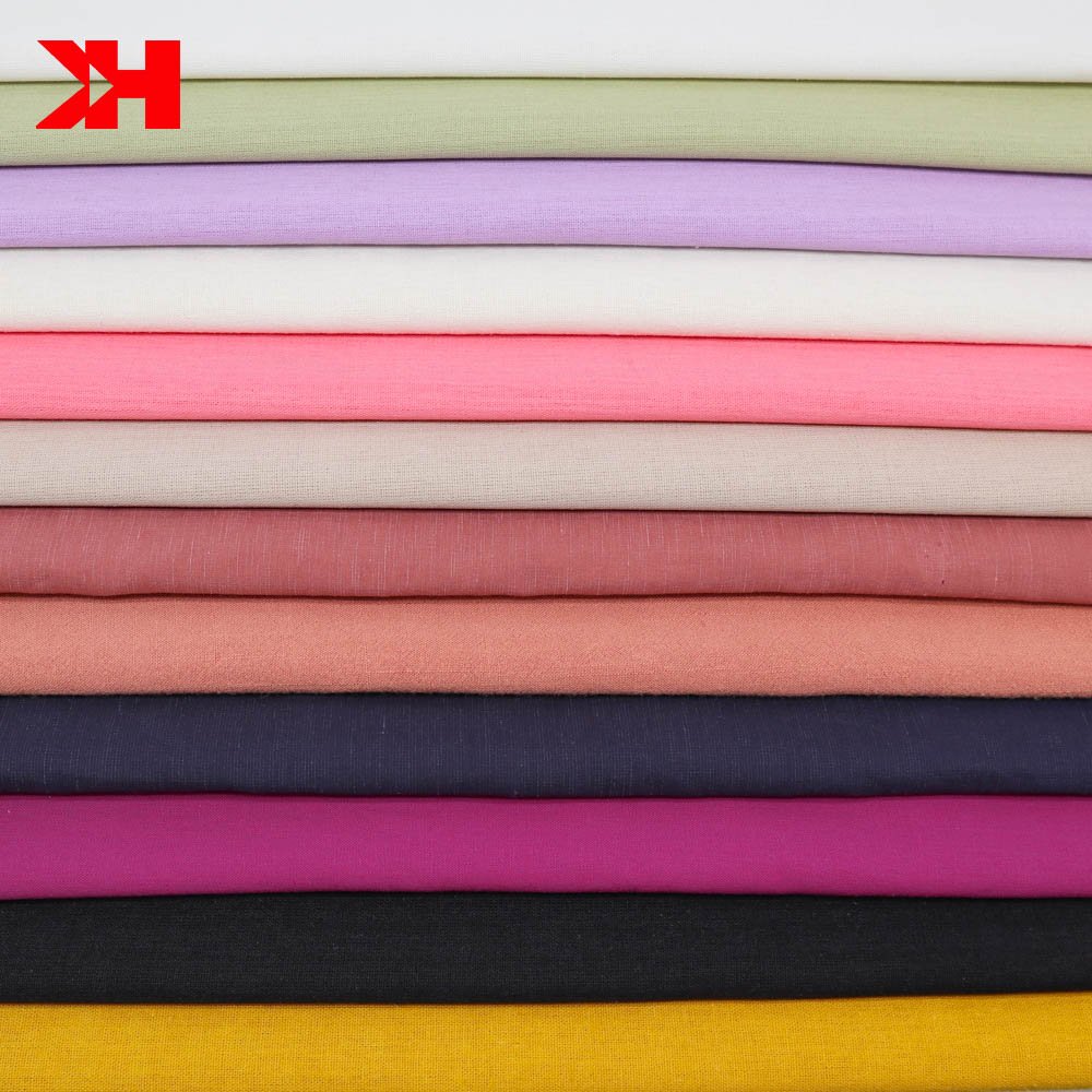 Accept custom printed 100% linen dyed digital fabric for clothing