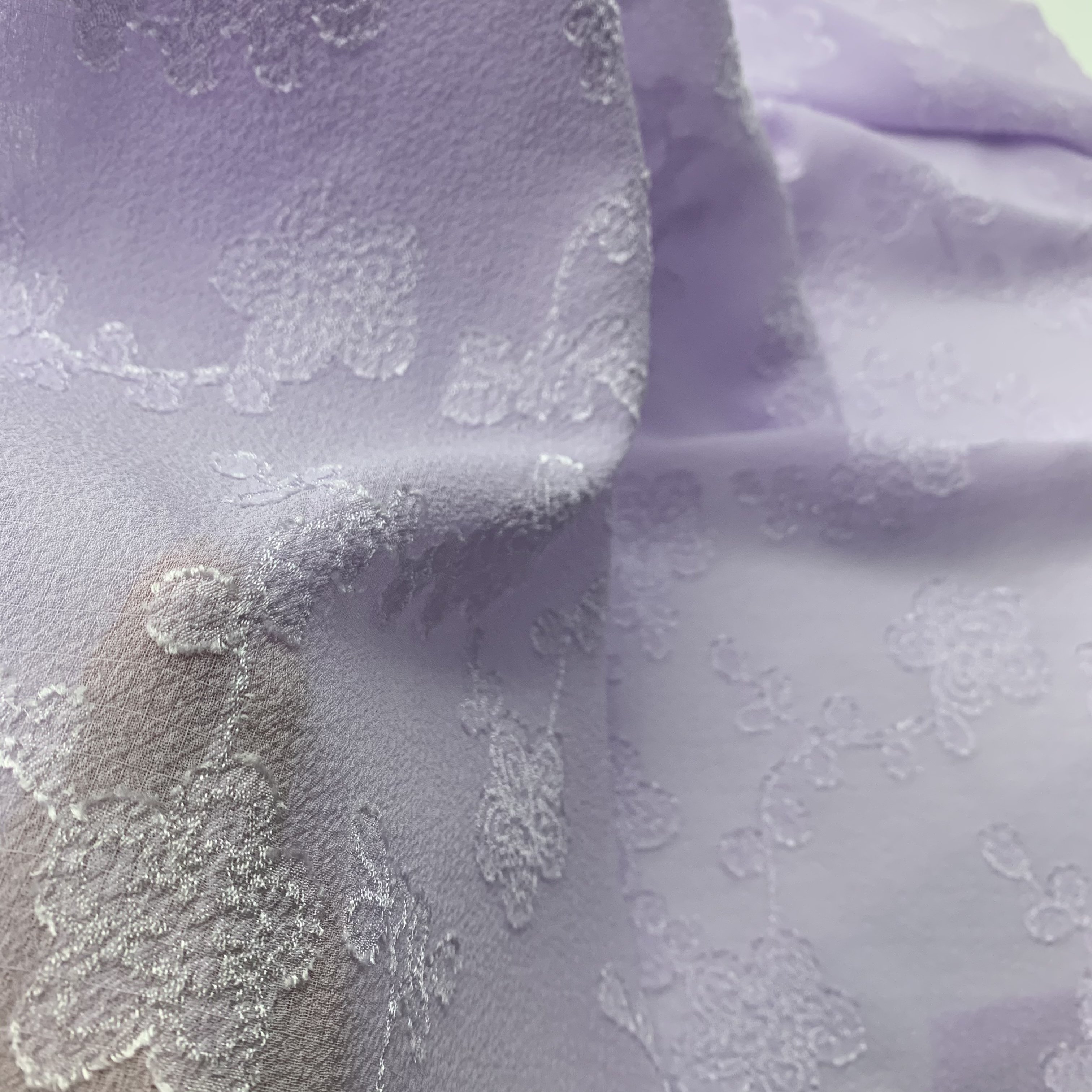 wholesale 3D cut flower chiffon printed fabric plaid jacquard chiffon fabric for dress shirt skirt