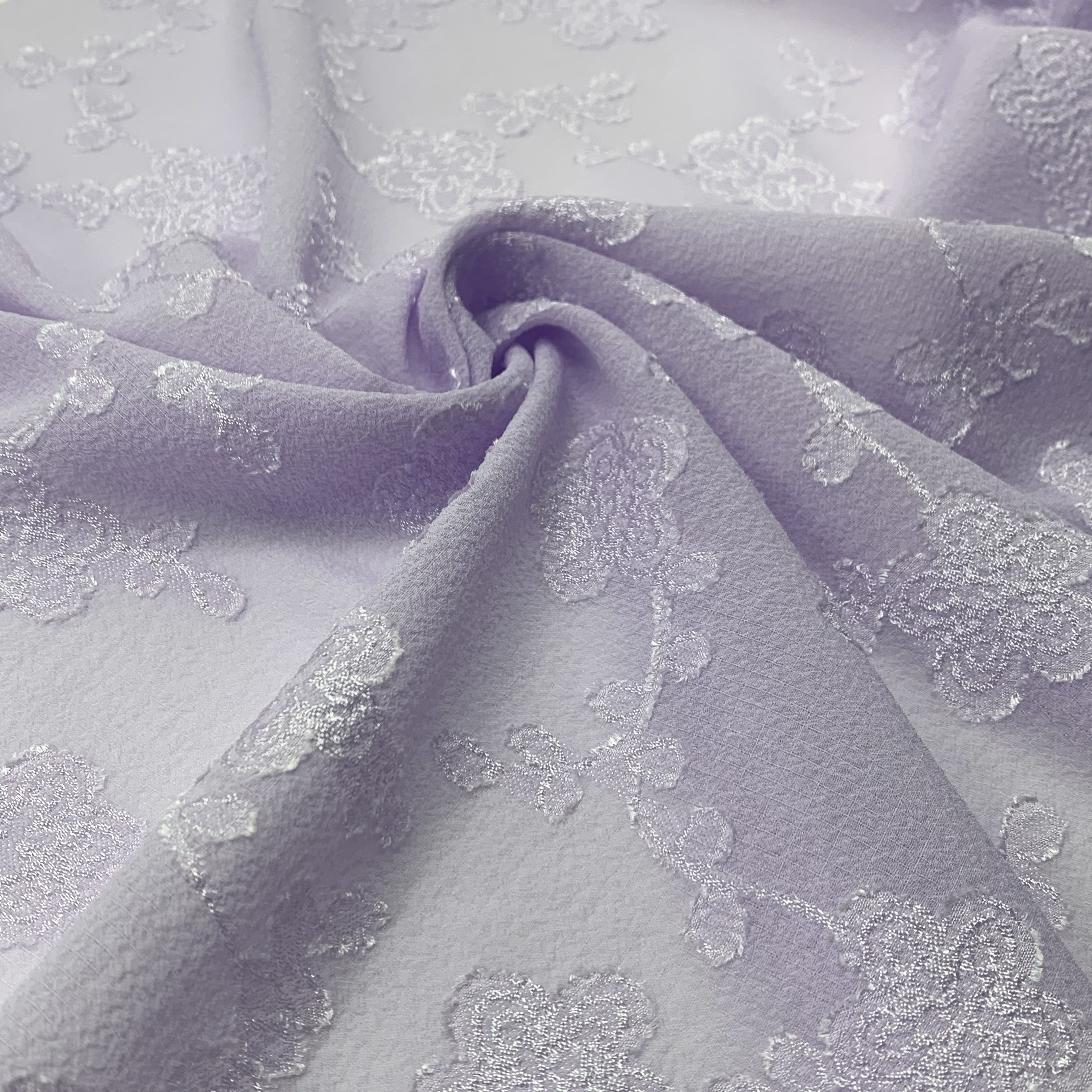 wholesale 3D cut flower chiffon printed fabric plaid jacquard chiffon fabric for dress shirt skirt