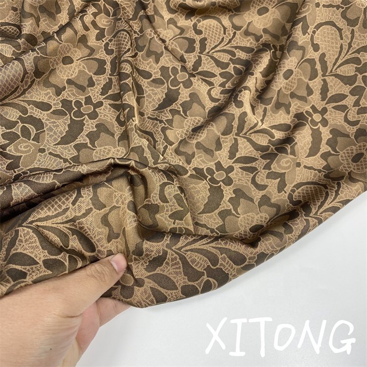 spandex fabric Cationic two color effect wholesale clothing fabric jacquard satin polyester fabrics
