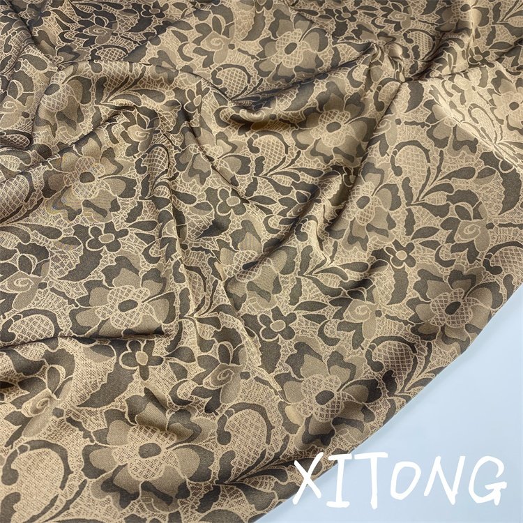 spandex fabric Cationic two color effect wholesale clothing fabric jacquard satin polyester fabrics