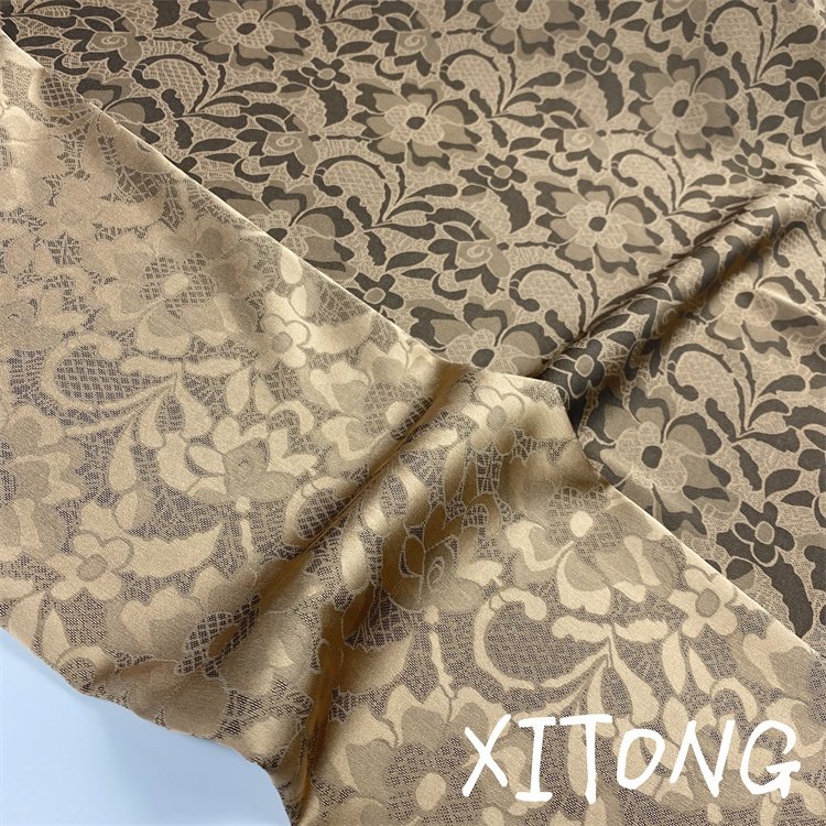 spandex fabric Cationic two color effect wholesale clothing fabric jacquard satin polyester fabrics