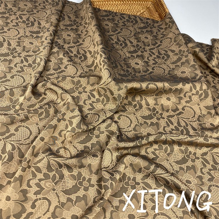 spandex fabric Cationic two color effect wholesale clothing fabric jacquard satin polyester fabrics