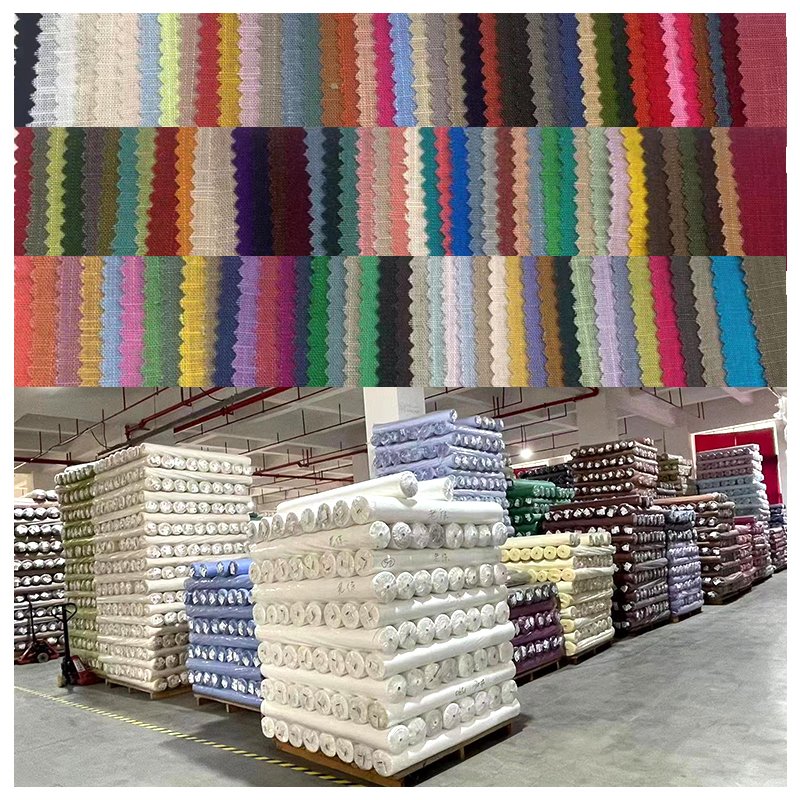 Factory Spot 180gsm 12*12 Eco-friendly 30% Linen 70% Cotton Blended Fabric Soft Woven for Shirts Dresses Garments for Boys Girls