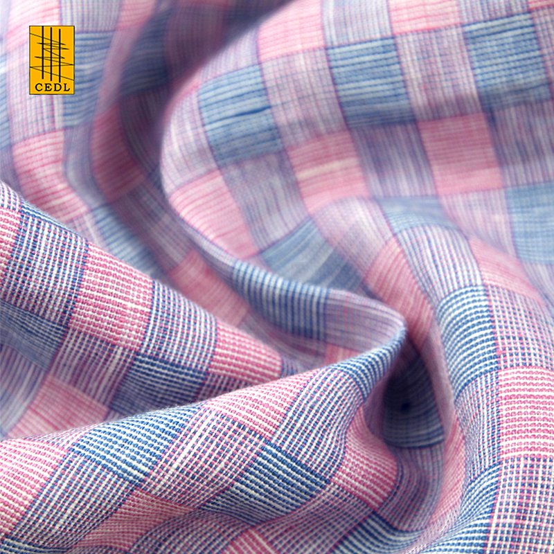 100% Linen Check Fabrics for Baby Sling Carrier Baby Sling Wrap YARN DYED FLAX Fabric Poplin Fabric Shirt Organic Dress Garment