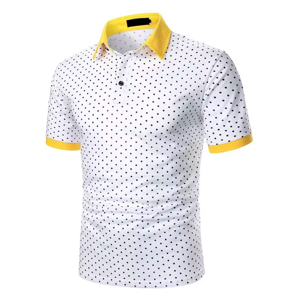 Hot Selling Private Label Comfortable Dotted Design Men Polo T-Shirt Oversized Wholesale Men Polo T-Shirt For Online Sale 2024