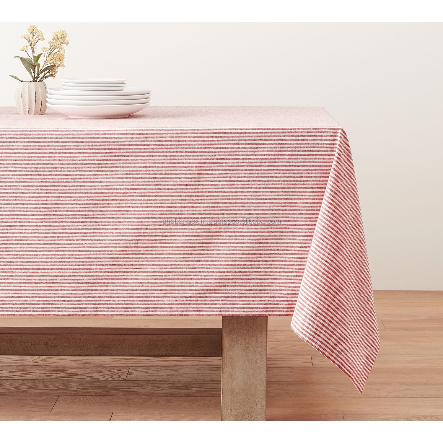 Chambray Bio Wash High Quality 100% Cotton Blue Round Table Cloth Cotton Dining Table Cloths Top Selling Customized Table Cloths
