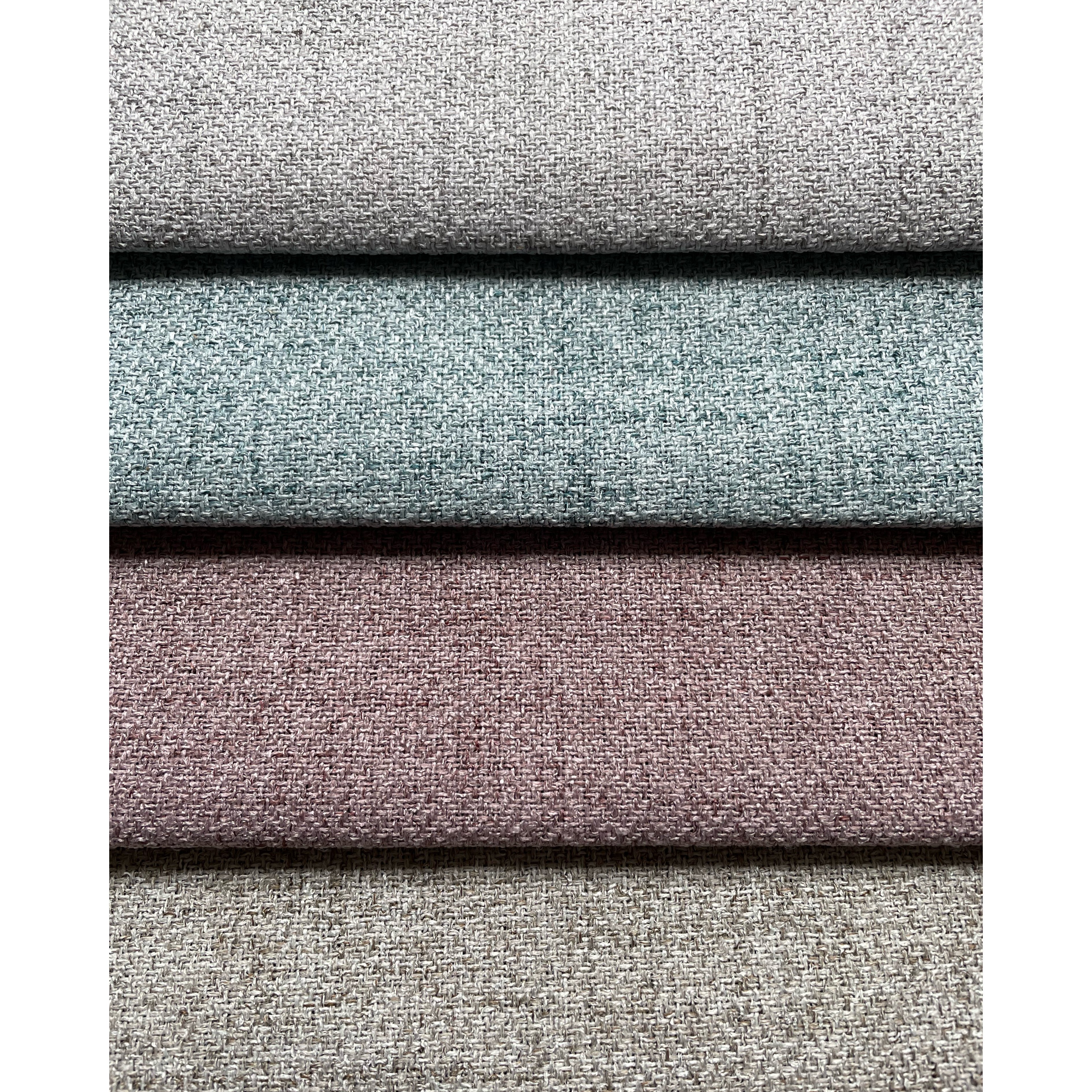 Free Sample NINA Cheap 100% Polyester Sofa Fabric Herringbone Linen Upholstery Faux Linen Rolls