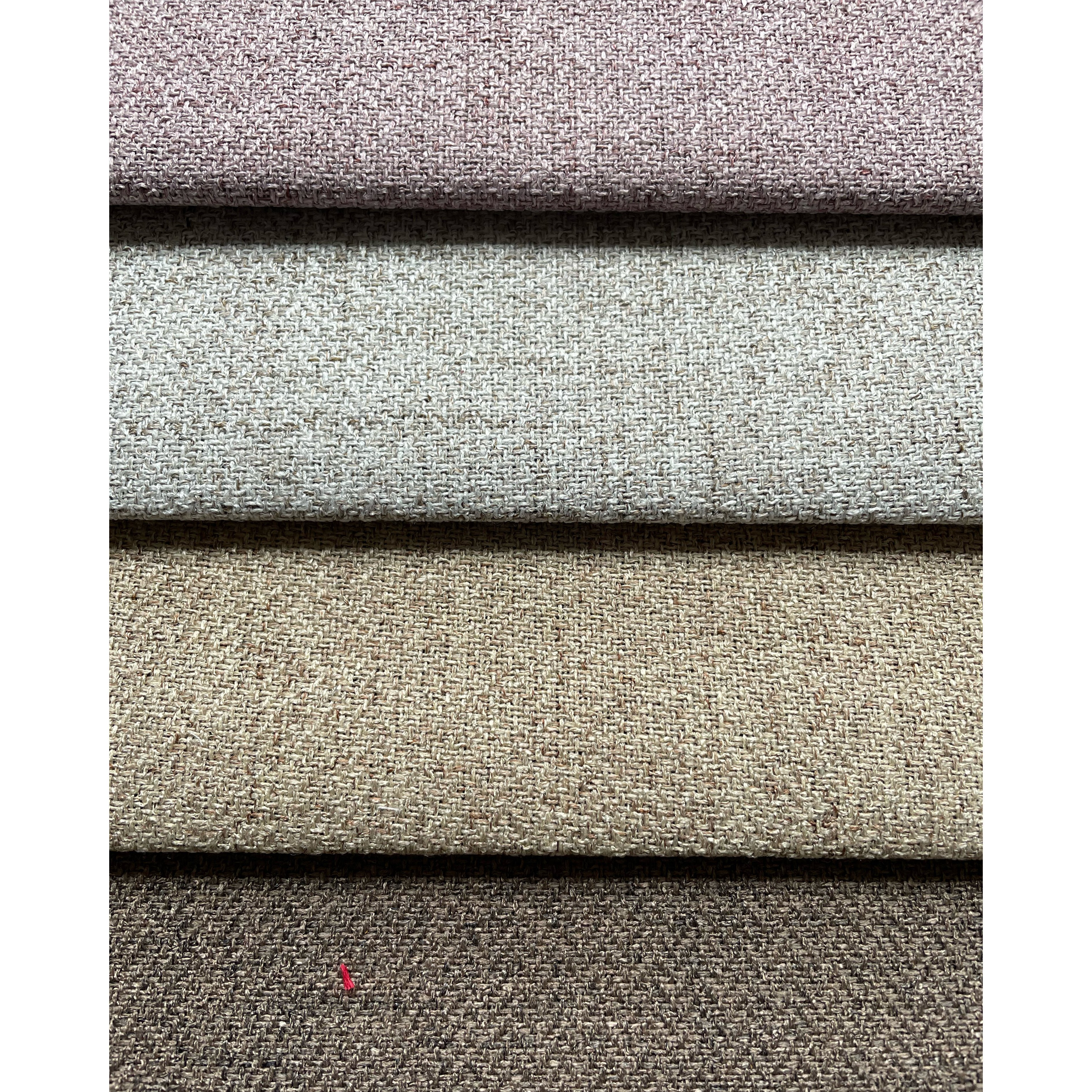 Free Sample NINA Cheap 100% Polyester Sofa Fabric Herringbone Linen Upholstery Faux Linen Rolls