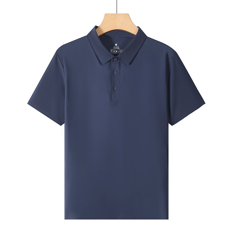 Wholesale Men's Polo T Shirts Fashionable V-Neck 55% Polyamide 38% Super Cool Silk 7% Polyamide Chloride Colorful Print