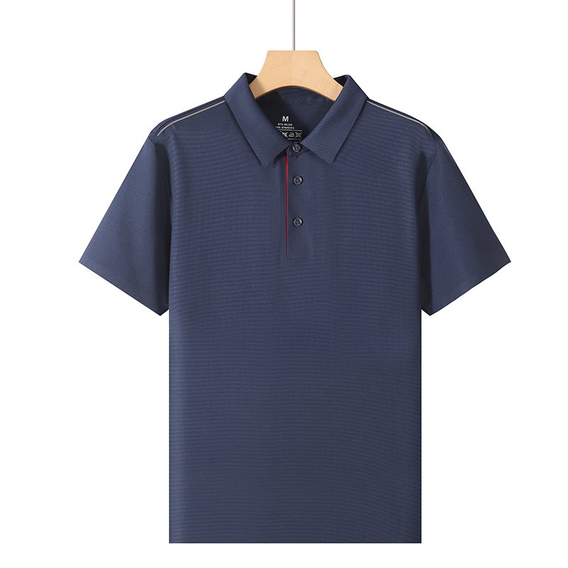 Wholesale Men's Polo T Shirts Fashionable V-Neck 55% Polyamide 38% Super Cool Silk 7% Polyamide Chloride Colorful Print