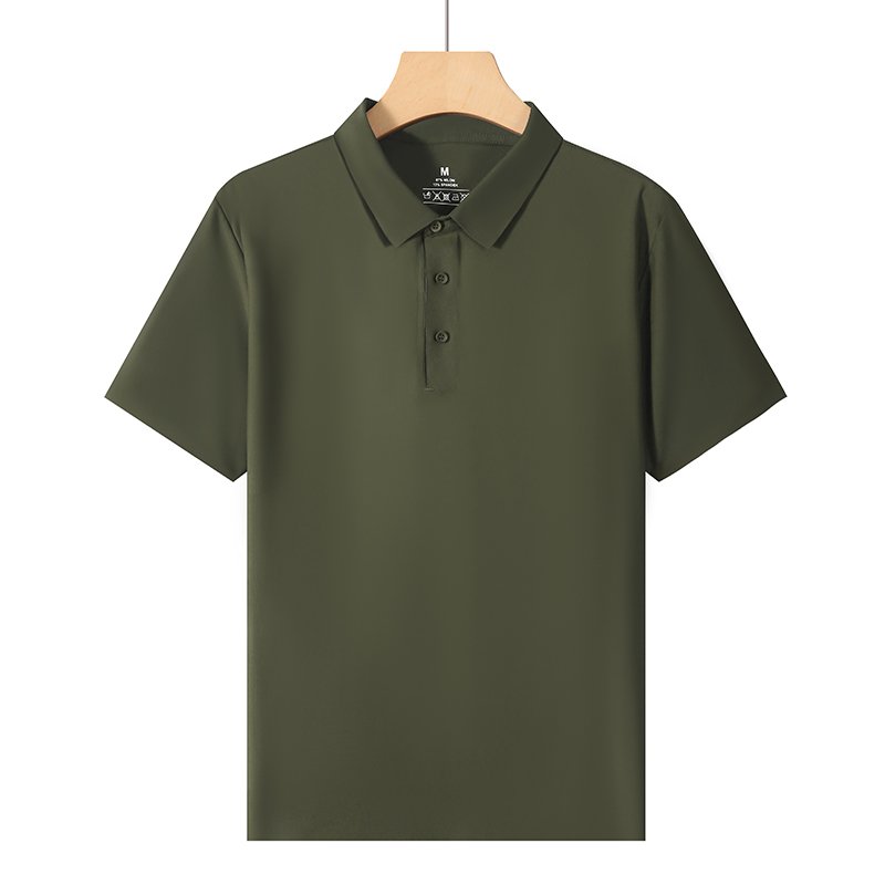 Wholesale Men's Polo T Shirts Fashionable V-Neck 55% Polyamide 38% Super Cool Silk 7% Polyamide Chloride Colorful Print