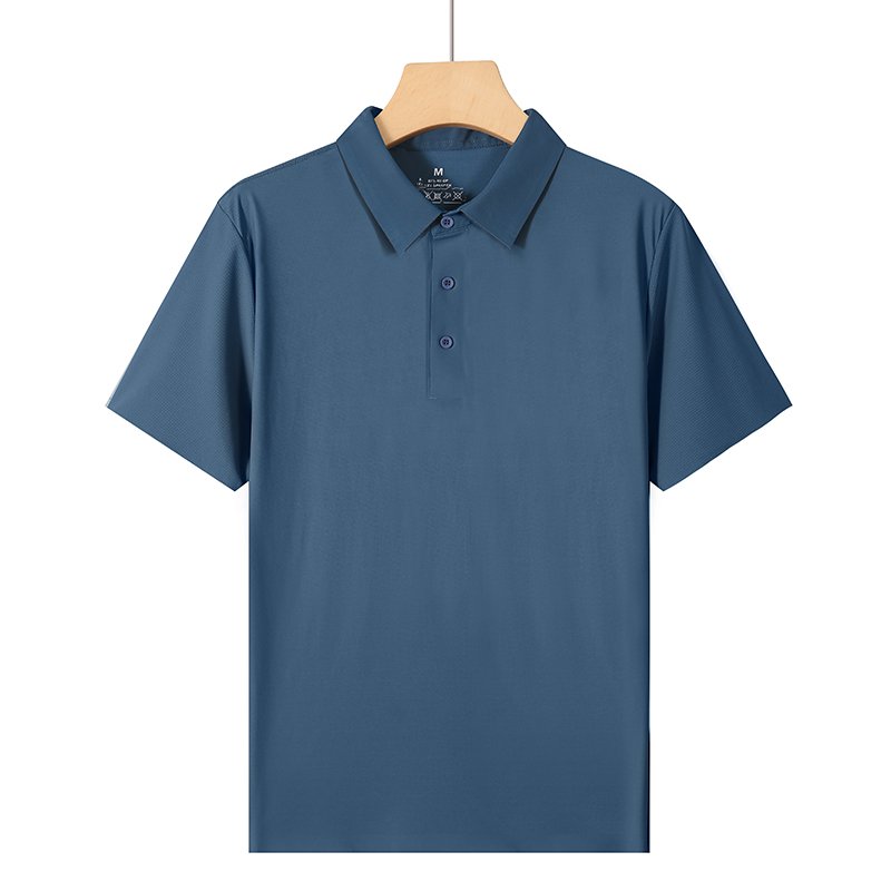 Wholesale Men's Polo T Shirts Fashionable V-Neck 55% Polyamide 38% Super Cool Silk 7% Polyamide Chloride Colorful Print