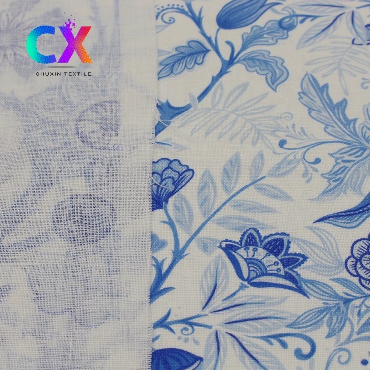 Wholesale Custom Design 145gsm Digital Printed Floral Woven 100% Linen Plain Fabrics for Clothing