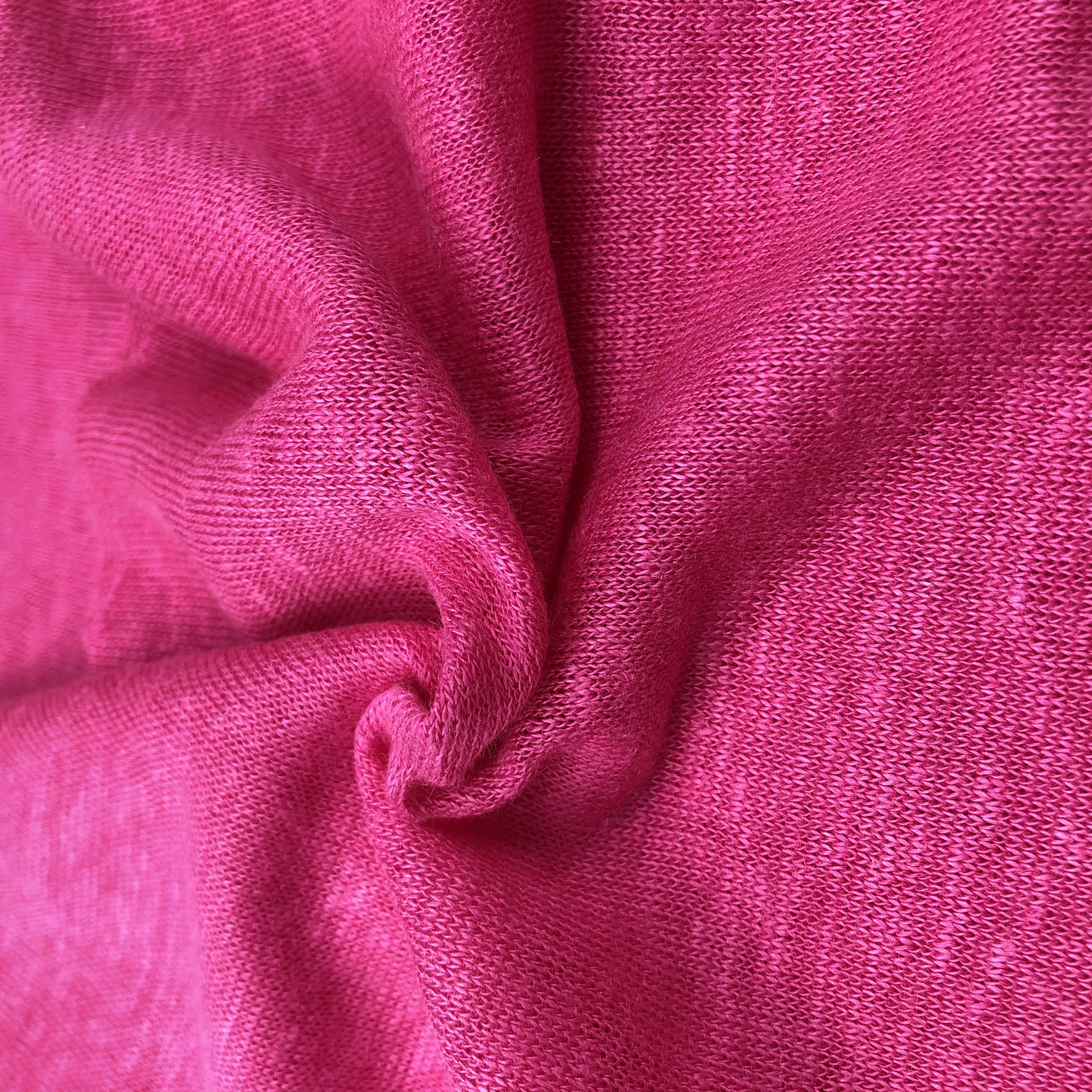 Wholesale 500kg Linen Textile Dress Fabric Printed Pattern 100% Knit Jersey Lightweight Plain Weft Dyed PP Bag Shirting