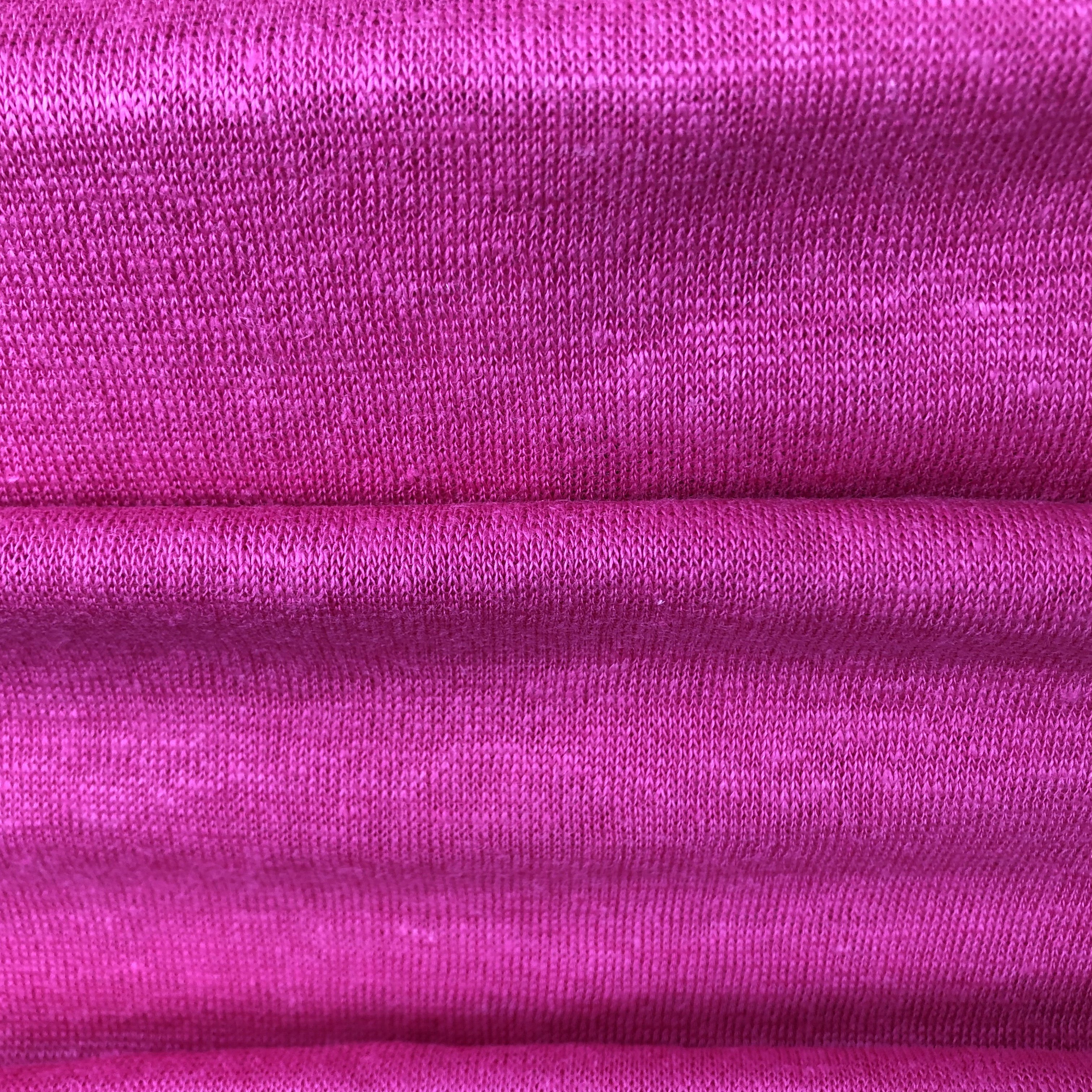 Wholesale 500kg Linen Textile Dress Fabric Printed Pattern 100% Knit Jersey Lightweight Plain Weft Dyed PP Bag Shirting