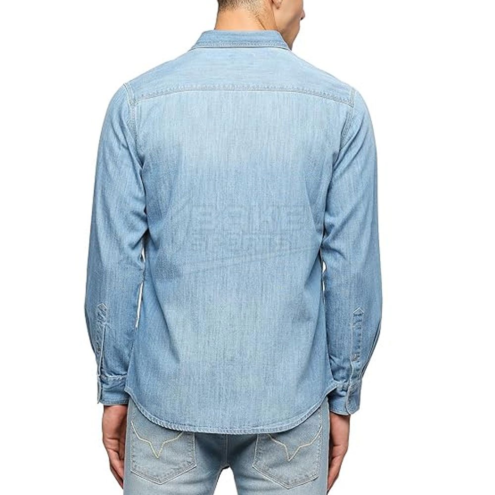 Best Men's Jeans Shirts 100% Cotton Quick Dry Long Length Soft Knitted Fabric for Adults Wear
