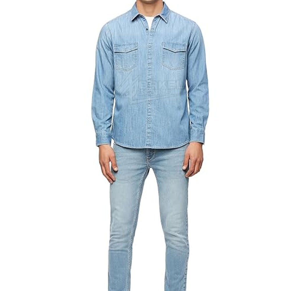 Best Men's Jeans Shirts 100% Cotton Quick Dry Long Length Soft Knitted Fabric for Adults Wear