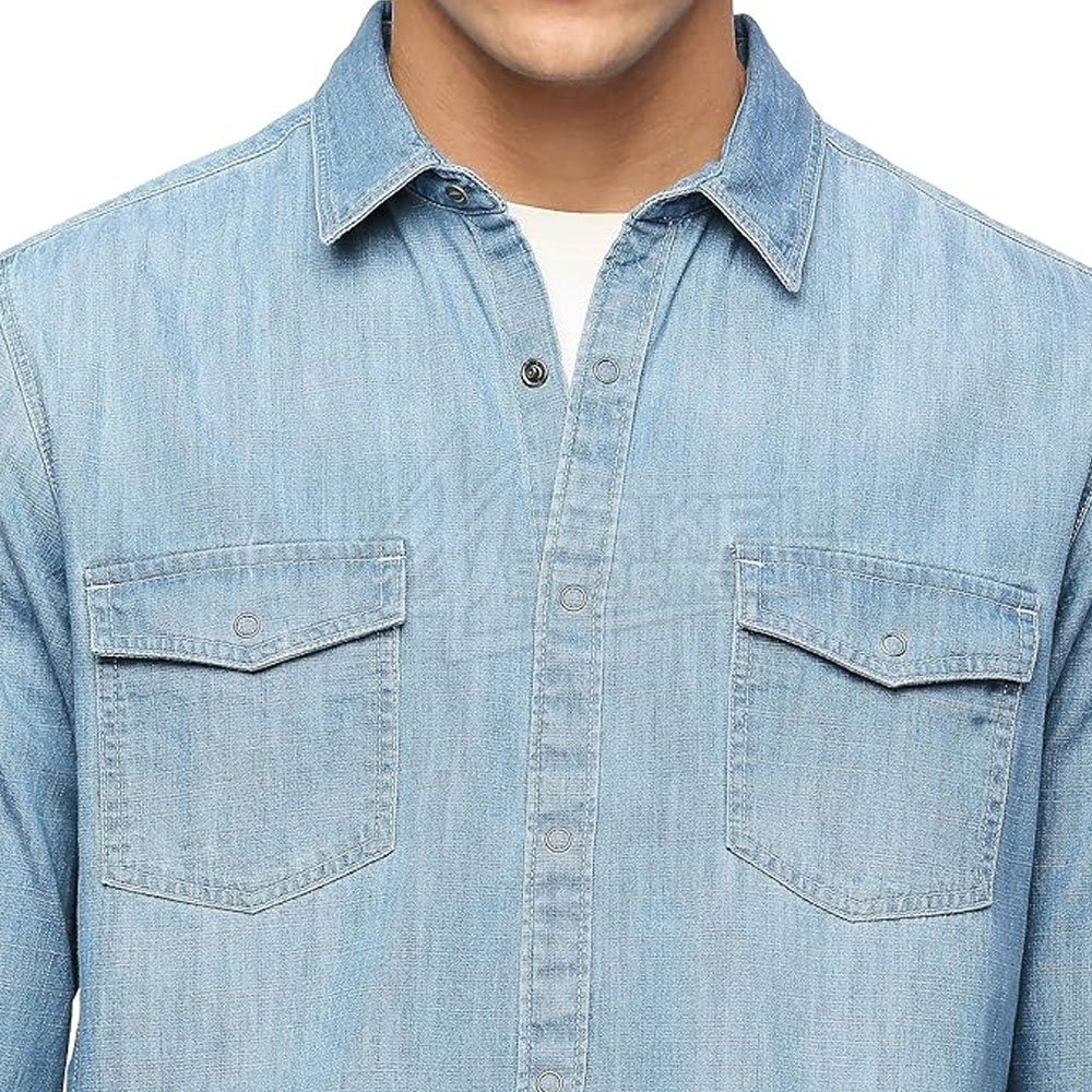 Best Men's Jeans Shirts 100% Cotton Quick Dry Long Length Soft Knitted Fabric for Adults Wear